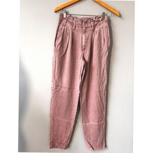 American Eagle women's High Waisted Tapered Leg Pants Relaxed Fit Pink Trousers‎